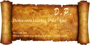 Dobrovolszky Péter névjegykártya