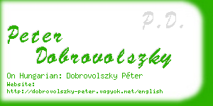 peter dobrovolszky business card
